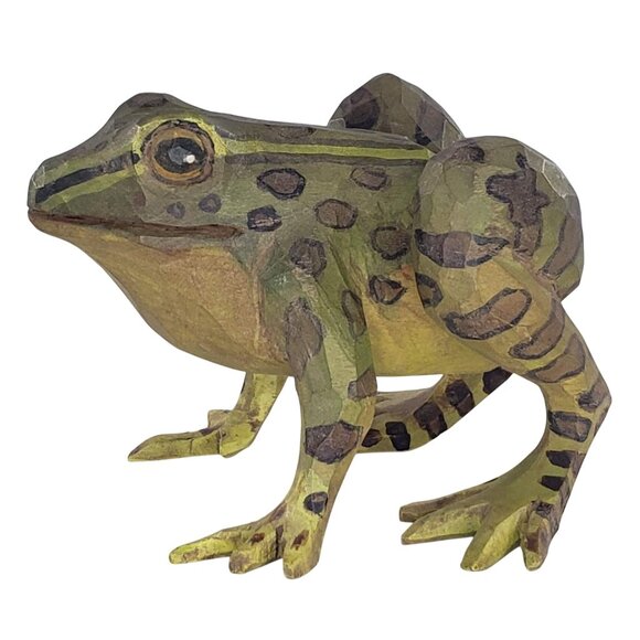 Arthur Shoemaker Frog Toad Wood Carved Miniature Animal Folk Art Vintage 1979 - Picture 4 of 8